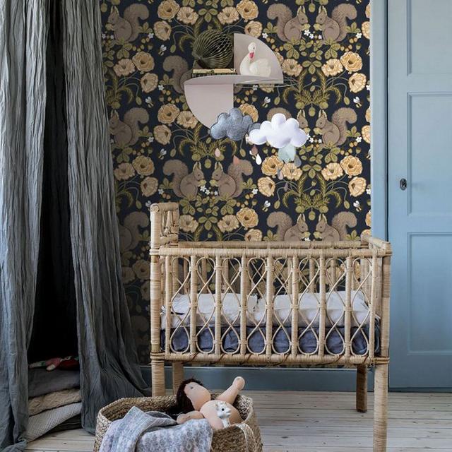 Cassiopeia 10m x 53cm Matte Wallpaper Roll Ophelia & Co. Colour: Dark Blue on Productcaster.