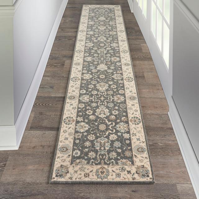 Living Treasures Tufted Grey/Ivory Rug Longweave Rug Size: Runner 76 x 366cm on Productcaster.