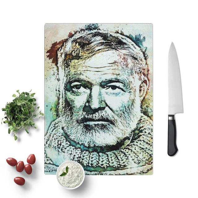 Glass Ernest Hemingway in Abstract Chopping Board East Urban Home Size: 39 cm W x 28.5 cm L on Productcaster.