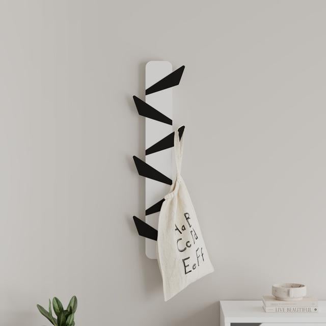 Castone Wall Mounted Required 6 - Hook Wall Mounted Coat Rack Metro Lane Colour: White on Productcaster.