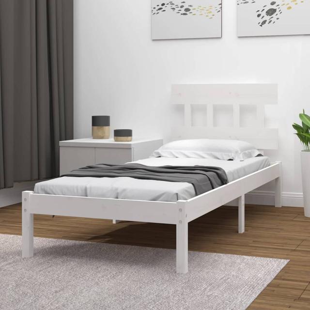 Bed Frame Solid Wood Marlow Home Co. Colour: Brown, Size: European Single (90 x 200 cm) on Productcaster.