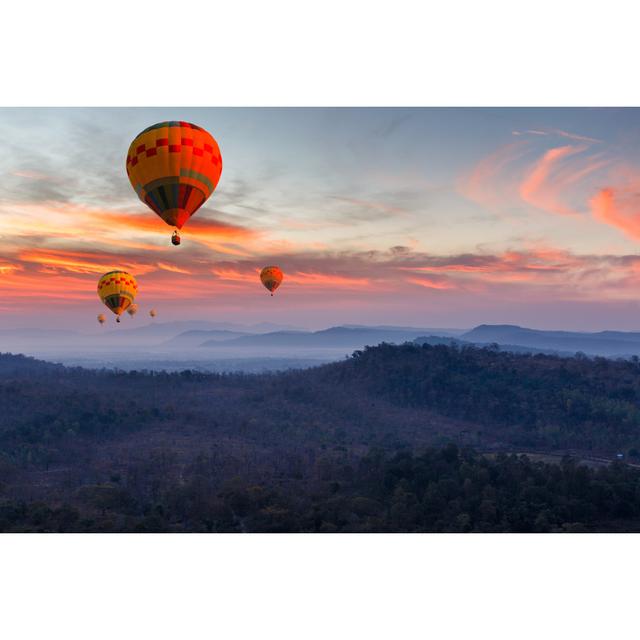 Borchers Balloons Flying Mountain at Pakse by Southtownboy - Wrapped Canvas Photograph Alpen Home Size: 20cm H x 30cm W x 3.8cm D on Productcaster.