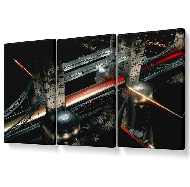 London Tower Bridge from Above - 3 Piece Wrapped Canvas Graphic Art Brayden Studio Size: 81.3cm H x 163cm W on Productcaster.