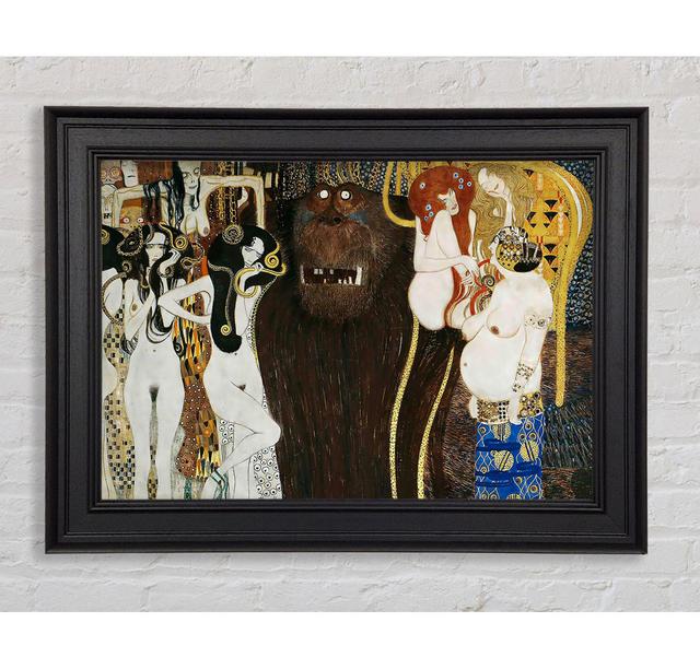 Klimt Beethoven Frieze Framed Print Rosalind Wheeler Size: 21cm H x 42cm W on Productcaster.