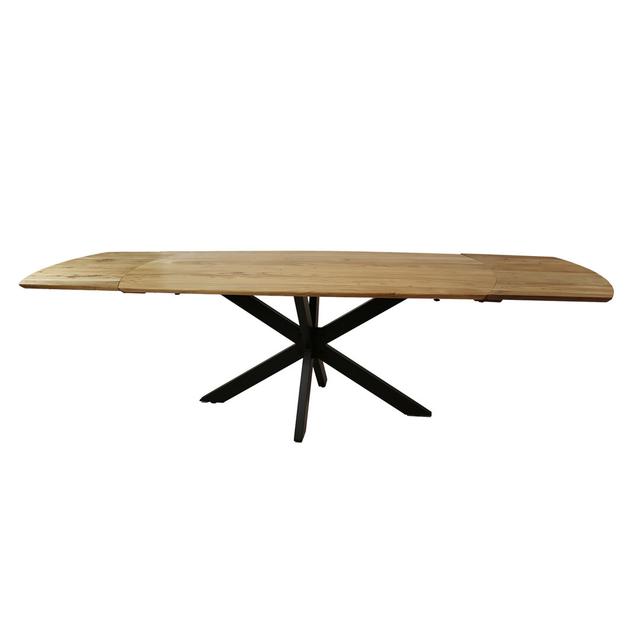 Gartman Extendable Solid Wood Top Metal Base Dining Table Corrigan Studio on Productcaster.