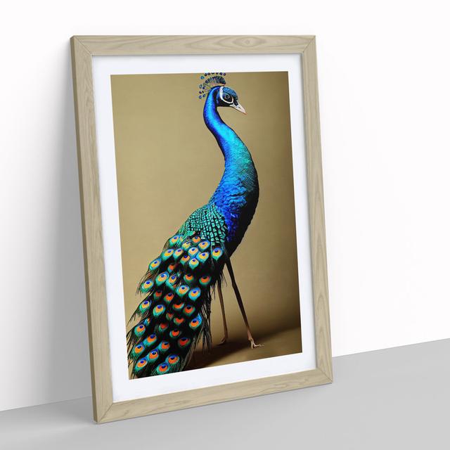 XV1022-4257X Stunning Peacock - Latitude Vive Matte Colour: White, Format: Oak Framed Paper, Size: 36cm H x 27cm W on Productcaster.