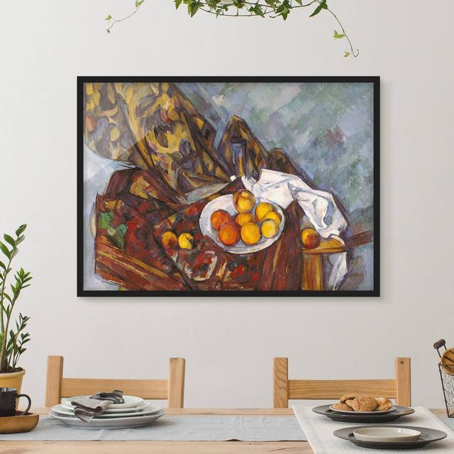 Still Life Fruits by Paul Cézanne - Picture Frame Painting Rosalind Wheeler Frame Option: Black Framed, Size: 50cm H x 70cm W x 2cm D on Productcaster.