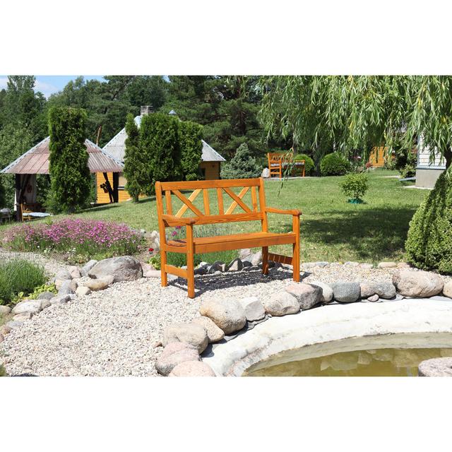 Bradon Wooden Bench Brambly Cottage Size: H88 x W107 x D61cm, Colour: Honey on Productcaster.