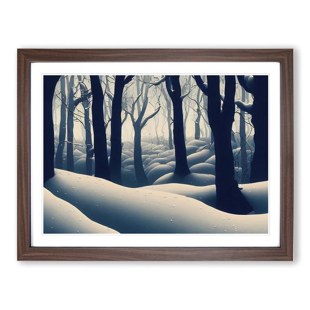 Contemporary Winter Forest - Picture Frame Photograph 17 Stories Size: 34cm H x 46cm W x 2cm D, Frame Colour: Walnut on Productcaster.