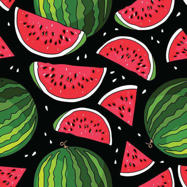 Seamless Vector Pattern Of Watermelon August Grove Size: 51cm H x 51cm W x 3.8cm D on Productcaster.