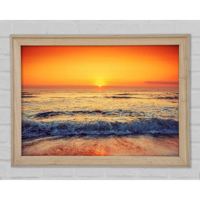 Ocean Sunset Framed Print Highland Dunes Size: 21cm H x 29.7cm W x 1.5cm D on Productcaster.