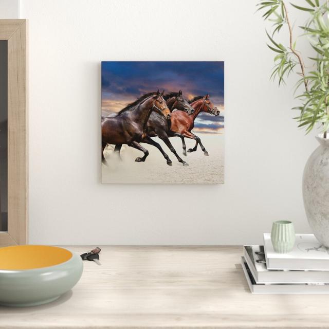 Leinwandbild Three Wild Western Horses East Urban Home Größe: 40 cm H x 40 cm B on Productcaster.