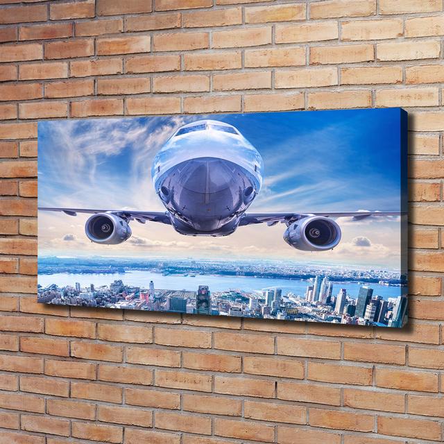 Plane over the City - Wrapped Canvas Art Prints Brayden Studio on Productcaster.