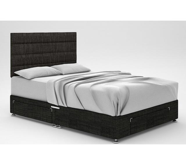 Ikin Divan Bed Base 17 Stories Storage Type: 2 Drawers/End Drawer, Colour: Charcoal, Size: Super King (6') on Productcaster.