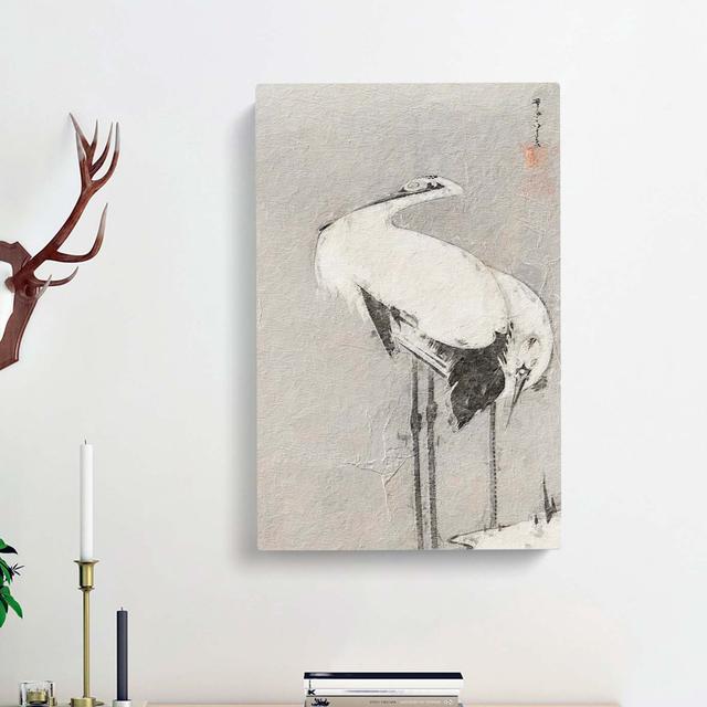 Two Cranes by Ito Jakuchu - Wrapped Canvas Painting East Urban Home Size: 50cm H x 35cm W x 3cm D on Productcaster.