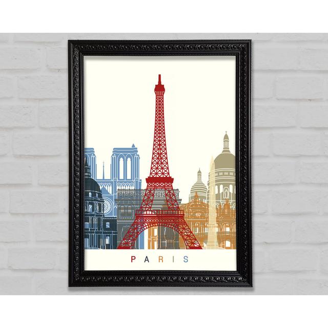 Eiffel Tower Retro 1 - Print Latitude Run Size: 100cm H x 141.4cm W x 3cm D, Format: Black Framed Paper on Productcaster.