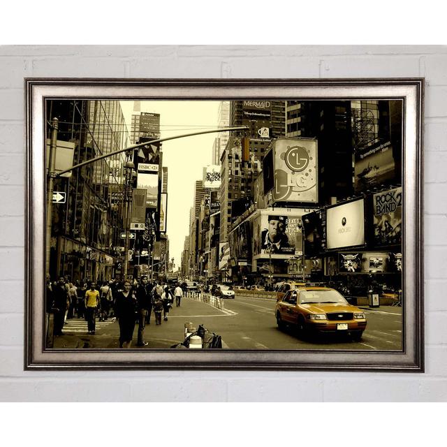 Yellow Taxi New York - Single Picture Frame Art Prints Ebern Designs Size: 21cm H x 29.7cm W on Productcaster.