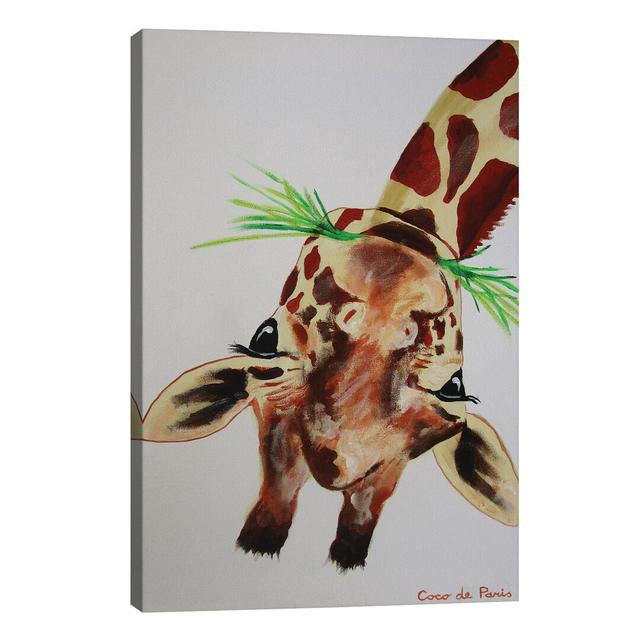 Upside Down Giraffe by Hillary White - Painting Print on Canvas Ebern Designs Frame Option: No Frame, Size: 30.48cm H x 20.32cm W x 1.91cm D on Productcaster.