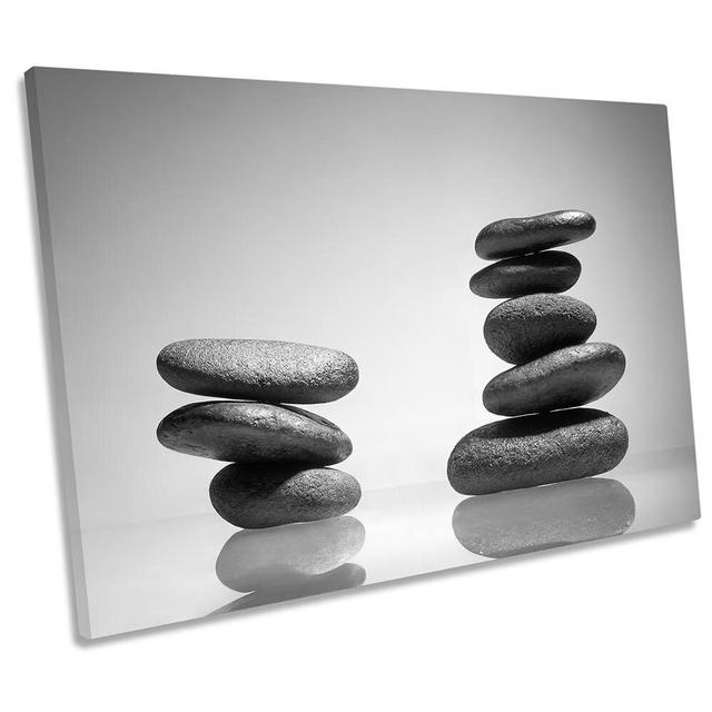 Zen Stones Towers Bathroom Picture Canvas Wall Art Print Highland Dunes Size: 61cm H x 91.4cm W x 4cm D on Productcaster.