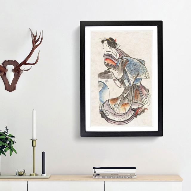 Geisha Sketch by Katsushika Hokusai - Picture Frame Graphic Art Print East Urban Home Frame Option: Black Framed, Size: 36cm H x 27cm W x 2cm D on Productcaster.