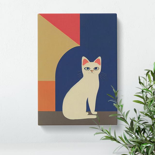 Clever Cat Abstract - Wrapped Canvas Graphic Art Marlow Home Co. Size: 60cm H x 40cm W on Productcaster.