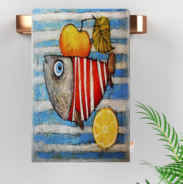 Fish Print Kitchen Towel East Urban Home on Productcaster.