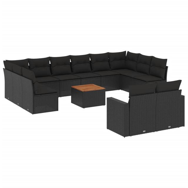 Gartensofa mit Kissen (Set of 13) ModernMoments Rahmenfarbe: Schwarz, Farbe des Kissens: Schwarz on Productcaster.