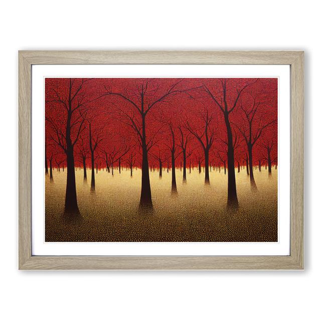 Moody Autumn Forest Abstract Alpen Home Frame Colour: Oak Framed, Size: 34cm H x 46cm W x 2cm D on Productcaster.