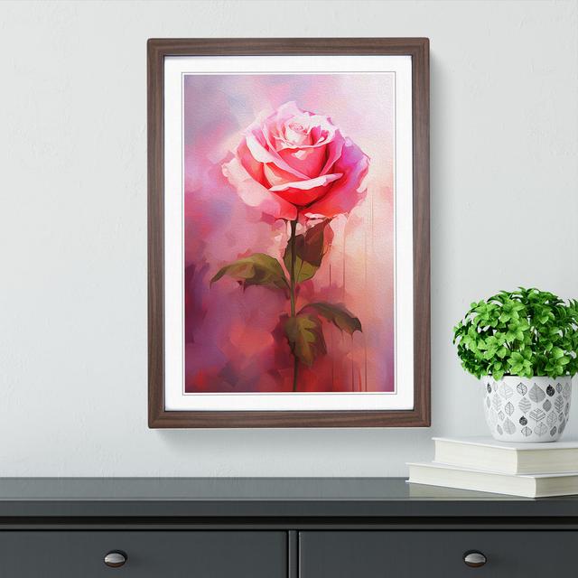 Rose Gestural No.2 - Single Picture Frame Print on Wood Big Box Art Frame Colour: Walnut, Size: 46cm H x 34cm W x 2cm D on Productcaster.