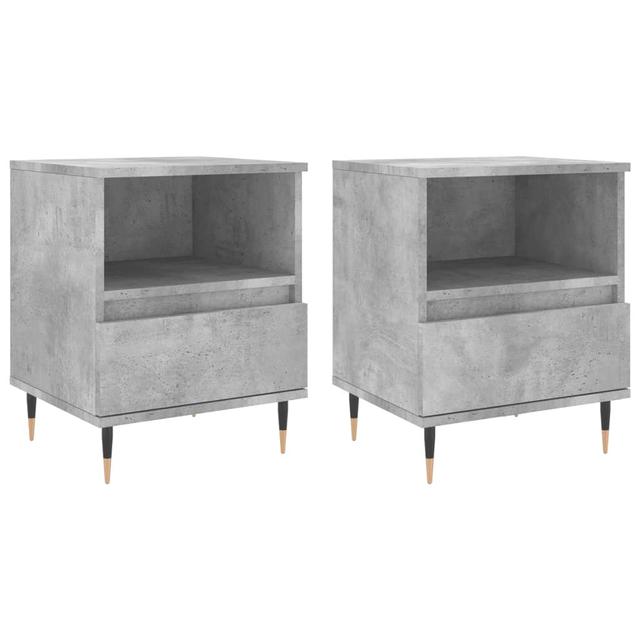 Mushaim 1 Drawer Bedside Table (Set of 2) 17 Stories Colour: Concrete Grey on Productcaster.