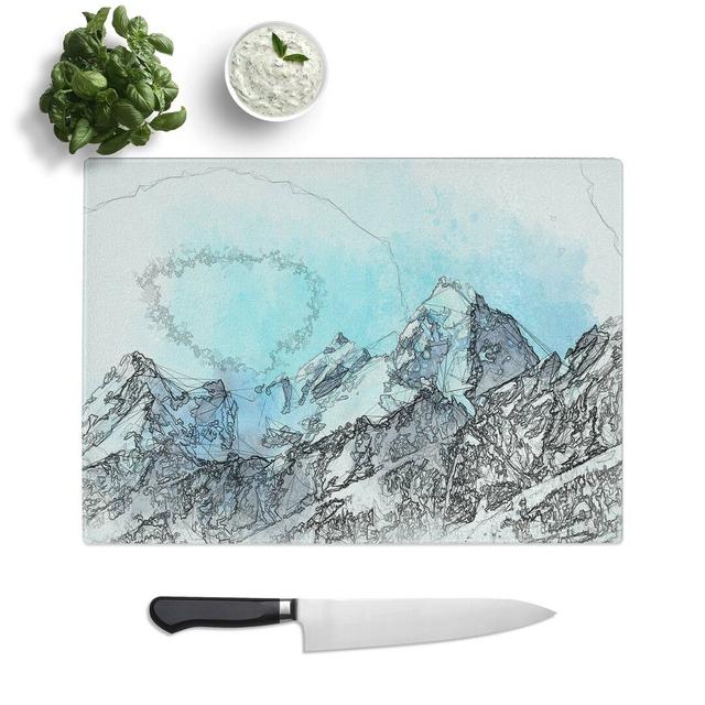 Glass Mountain Blues in Abstract Chopping Board East Urban Home Size: 28.5 cm W x 20 cm L on Productcaster.