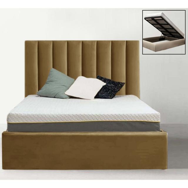 Mahida Upholstered Storage Bed Ebern Designs Colour: Beige, Size: Single (3') on Productcaster.