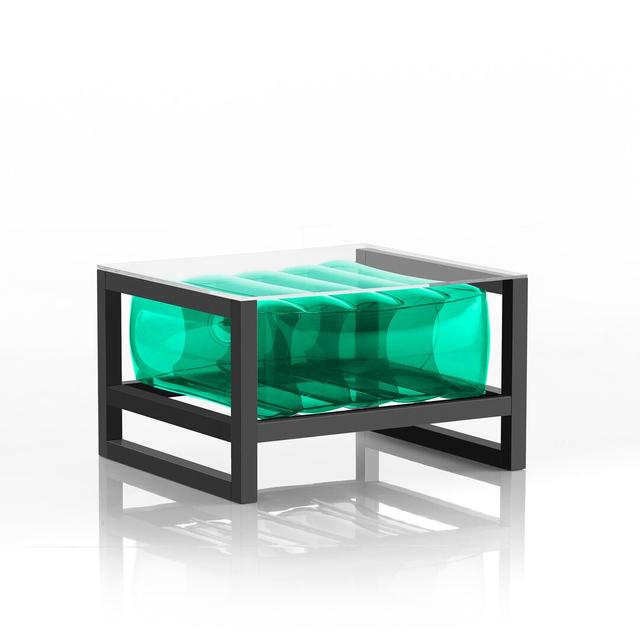 EKO Aluminium And Crystal Blue TPU Coffee Table Mojow Table Base Colour: Green on Productcaster.