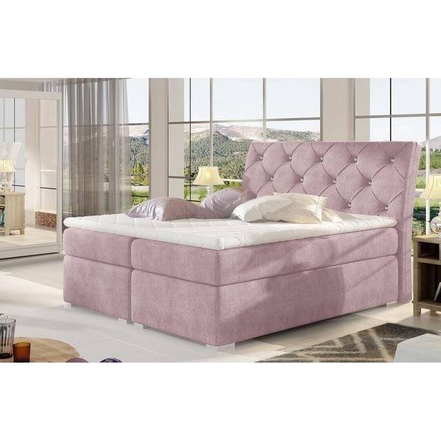 Bett Maloy Ebern Designs Liegefläche: 160 x 200 cm, Farbe: Pink on Productcaster.