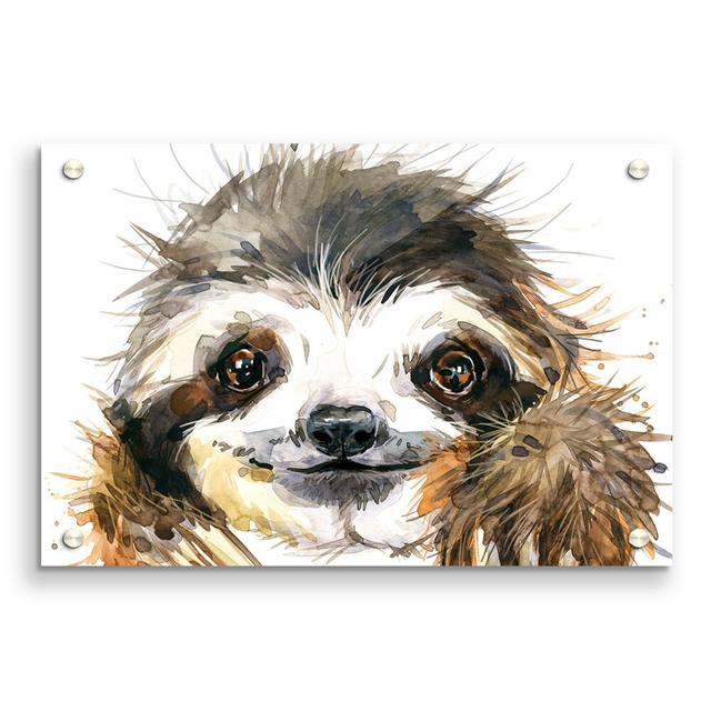 Water Colour Sloth Wild Life - Unframed Graphic Art Print on Acrylic East Urban Home Size: 29.7cm H x 42cm W on Productcaster.