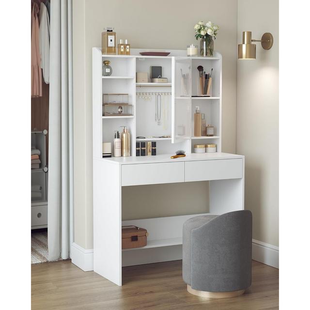 Seraphina Dressing Table with Mirror Metro Lane Colour: White on Productcaster.