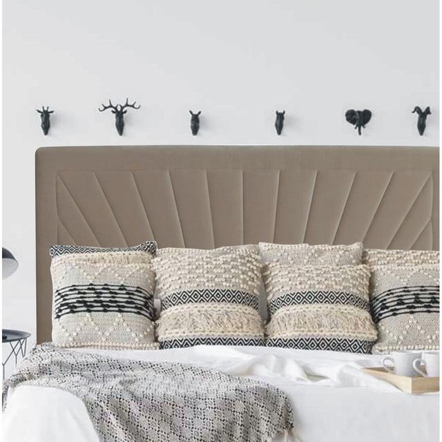 Irina Upholstered Headboard Fairmont Park Size: Double (4'6), Colour: Taupe on Productcaster.