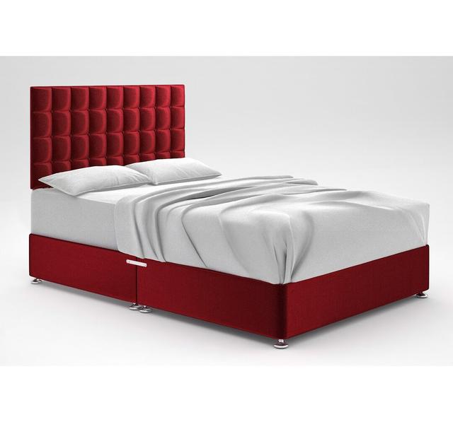 Stephanne Divan Base 17 Stories Storage Type: No Storage, Colour: Red, Size: Super King (6') on Productcaster.