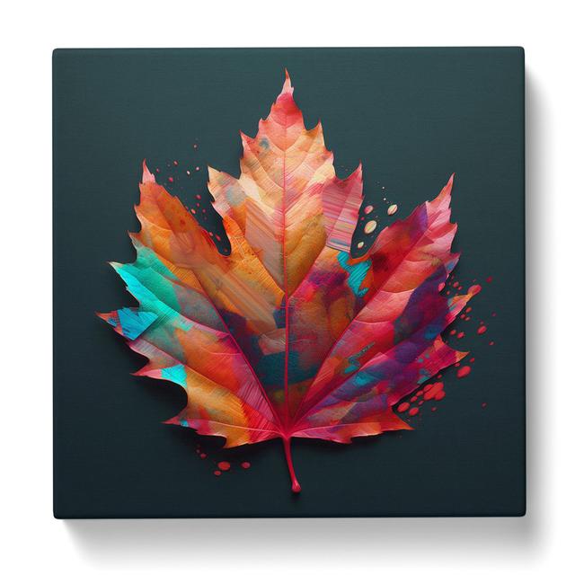 Leaf Glitch Art No.2 Marlow Home Co. Size: 35cm H x 35cm W x 3cm D on Productcaster.