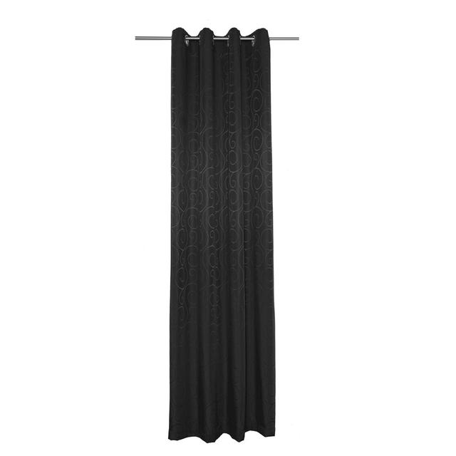 Coursey Eyelet Room Darkening Curtain Brayden Studio Colour: Black, Dimensions per curtain: 225cm H x 132cm W on Productcaster.