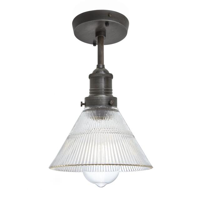 Brooklyn 1-Light Semi Flush Mount Industville Fixture Finish: Pewter, Size: H 29.5cm x W 18cm x D 18cm on Productcaster.