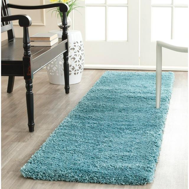 Ariyah Aqua Blue Rug Ebern Designs Rug Size: Runner 62 x 240cm on Productcaster.