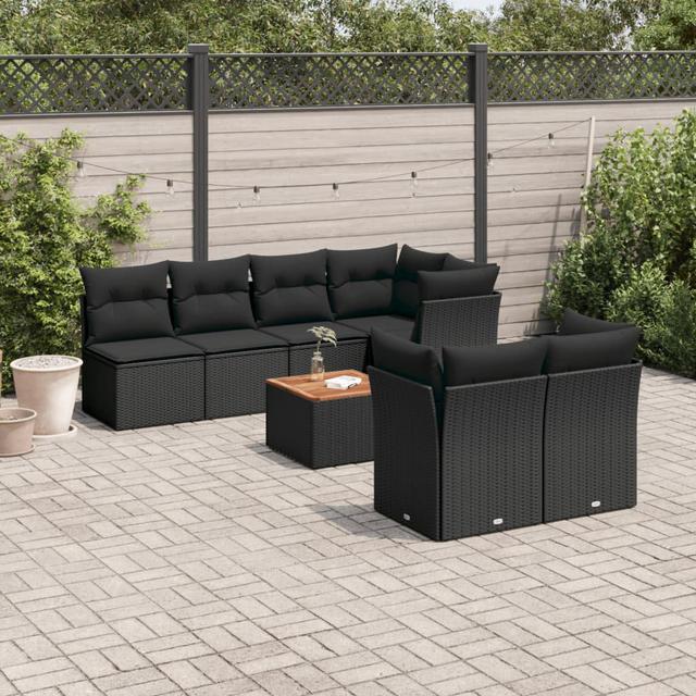 Gartensofa mit Kissen 17 Stories Farbe des Kissens: Schwarz, Rahmenfarbe: Schwarz on Productcaster.