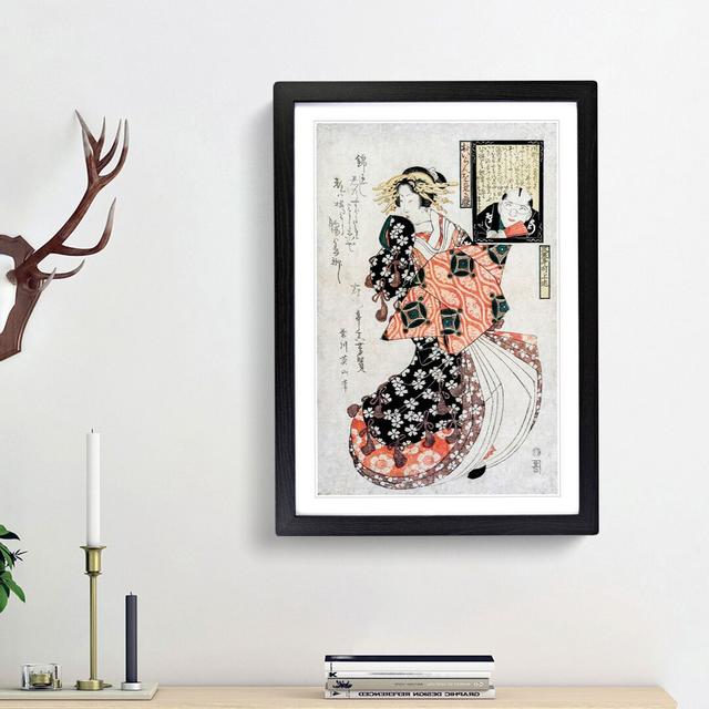 Looking at a Courtesan by Kikukawa Eizan - Picture Frame Painting Print East Urban Home Size: 48cm H x 36cm W x 2cm D, Frame Option: Black Framed on Productcaster.