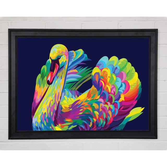 The Vibrant Swan Sitting - Print Latitude Vive Size: 42cm H x 59.7cm W x 1.5cm D, Format: Matte Black Framed Paper on Productcaster.