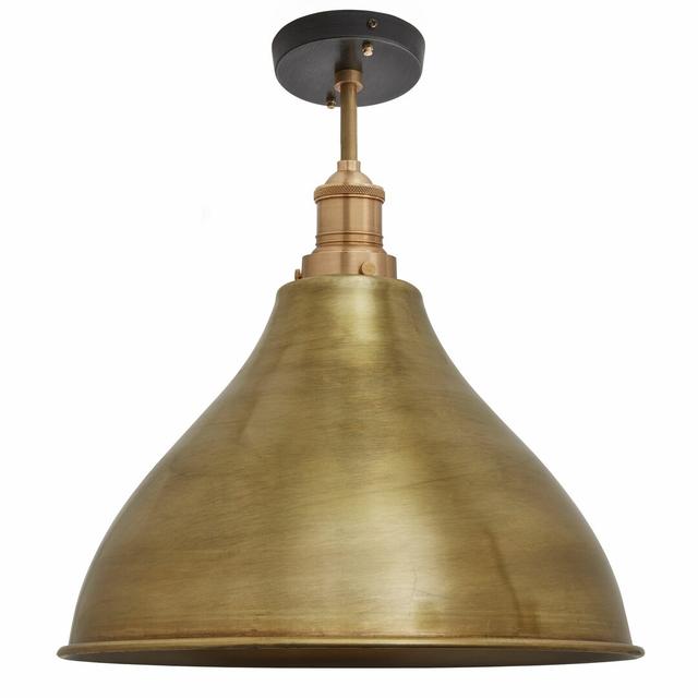 Brooklyn 1-Light Semi Flush Mount Industville Shade Colour/Fixture Finish: Brass/Brass on Productcaster.