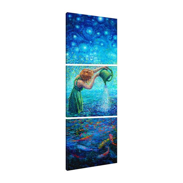 'Thirsty Koi (Triptych)' by Iris Scott Acrylic Painting Print on Wrapped Canvas East Urban Home Size: 152.4cm H x 50.8cm W on Productcaster.