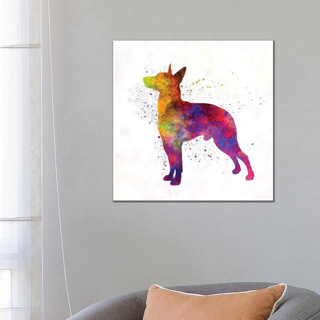 Manchester Terrier In Watercolour by Paul Rommer - Wrapped Canvas Gallery-Wrapped Canvas Giclée Brayden Studio Size: 66.04cm H x 66.04cm W x 3.81cm D on Productcaster.