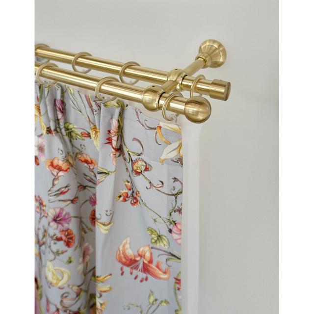 Lynelle Curtain Double Pole and Hardware Set Symple Stuff Size: 5 cm H x 180 cm W x 10 cm D, Finish: Brass Matt on Productcaster.