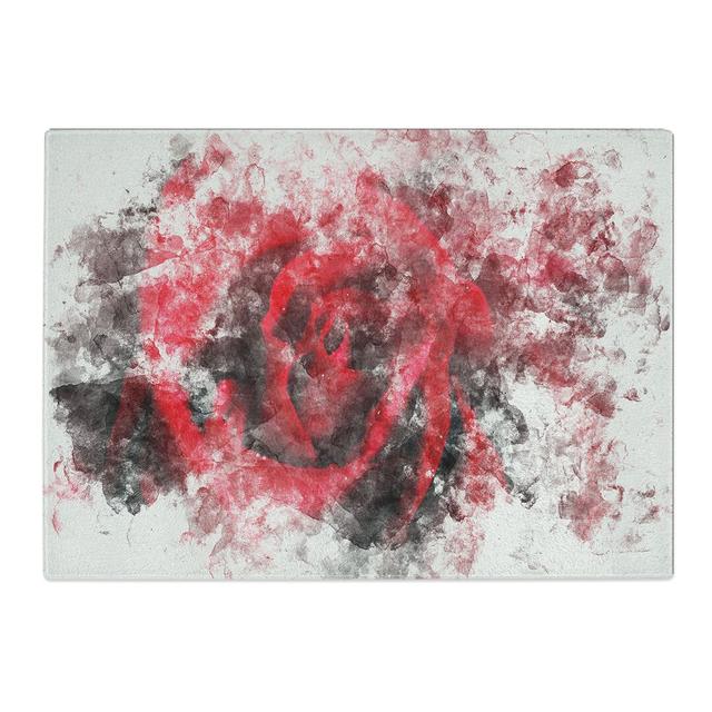 Tempered Glass Drops upon a Red Rose Chopping Board East Urban Home Size: 28.5 cm x 39 cm on Productcaster.